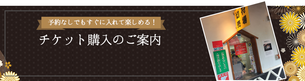 チケット購入のご案内 予約なしでもすぐに入れて楽しめる！