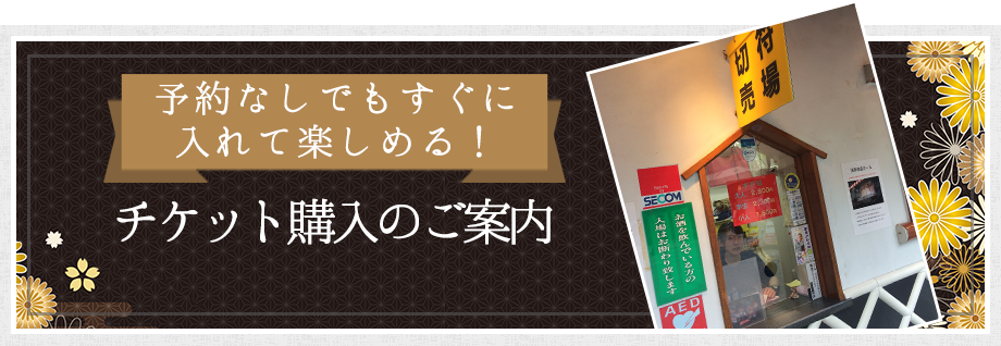 チケット購入のご案内 予約なしでもすぐに入れて楽しめる！